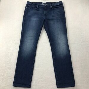 Frame Jeans Mens 36x31 Dark Blue Denim L'Homme Skinny Organic Cotton Whiskers